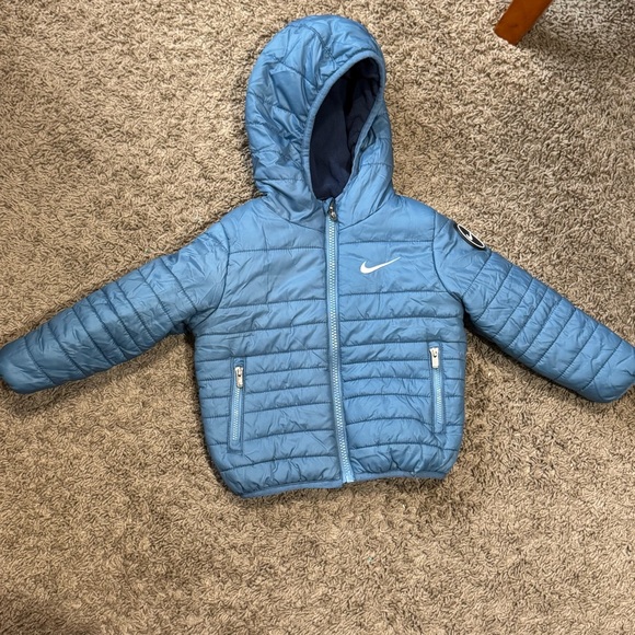 Nike Other - Nike Kids Light Blue Hooded Puffer Jacket